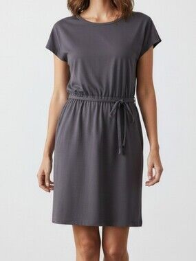 PACT Relaxed Slub Weekend Dress In Gray/blue XS